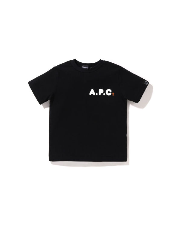 Camiseta Bape X A.P.C. Milo On APC Niños Negros | 241980-UPE