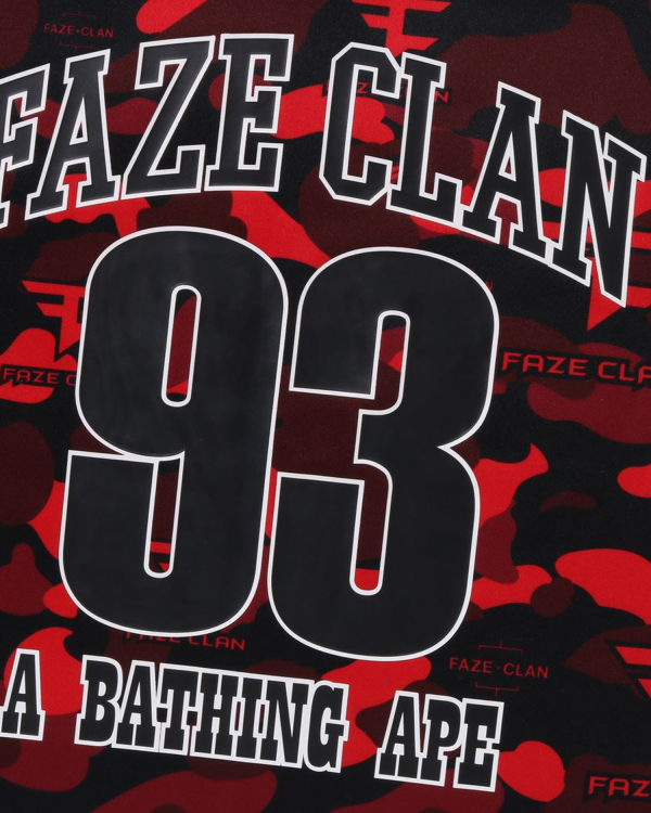 Camiseta Bape X Faze Clan Hockey L/S Hombre Rojos Claro | 395820-RWQ