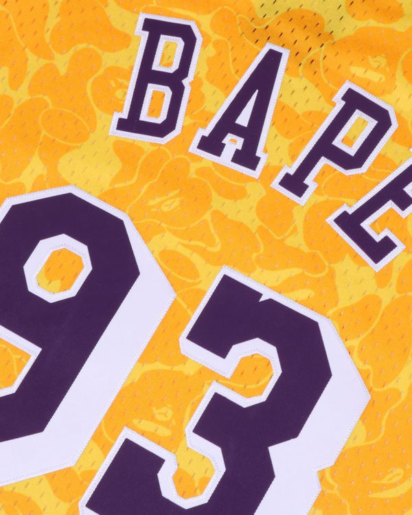 Camiseta Bape X M&N Los Angeles Lakers Jersey Hombre Amarillos | 586312-IXC