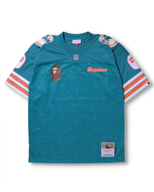 Camiseta Bape X M&N NFL Miami Dolphins Legacy Jersey Hombre Verde Menta | 437052-YGI