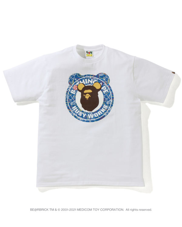 Camiseta Bape X Medicom Toy Camo BE@R Busy Works Hombre Blancos | 052634-CYX