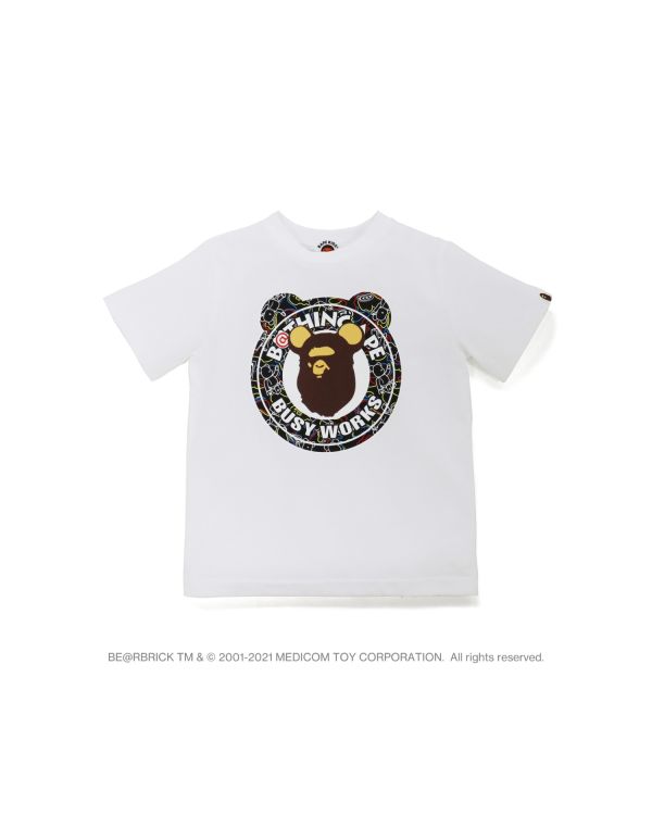 Camiseta Bape X Medicom Toy Camo BE@R Busy Works Niños Blancos | 810796-CFL