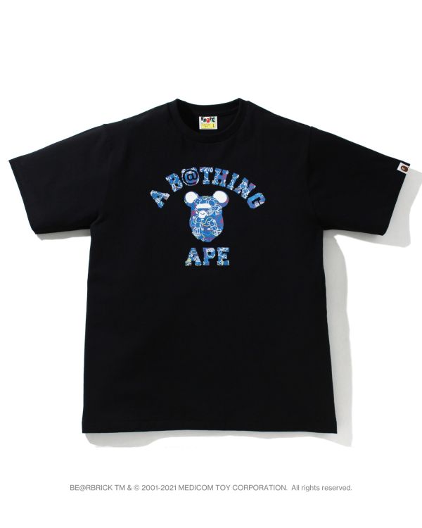 Camiseta Bape X Medicom Toy Camo BE@R College Hombre Negros | 081432-KPM