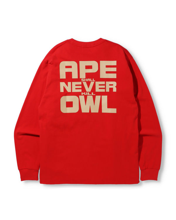 Camiseta Bape X OVO Long Sleeve Hombre Rojos Claro | 417256-ANS