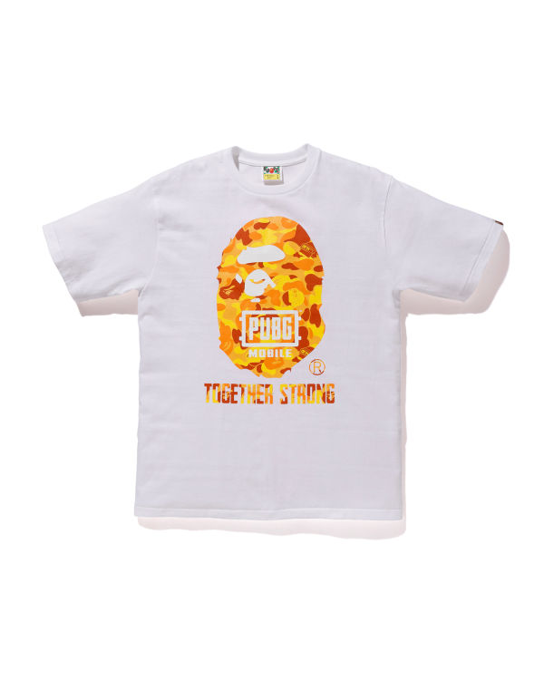 Camiseta Bape X PUBG MOBILE Ape Head Hombre Blancos | 870925-WTC