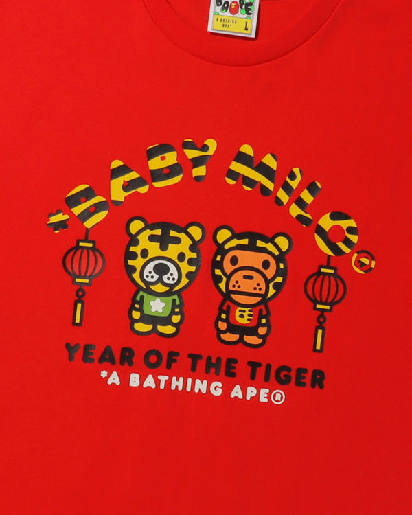 Camiseta Bape Year Of The Tiger Milo Hombre Rojos Claro | 390185-BFA