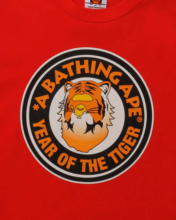 Camiseta Bape Year Of The Tiger Niños Rojos Claro | 129687-GUP