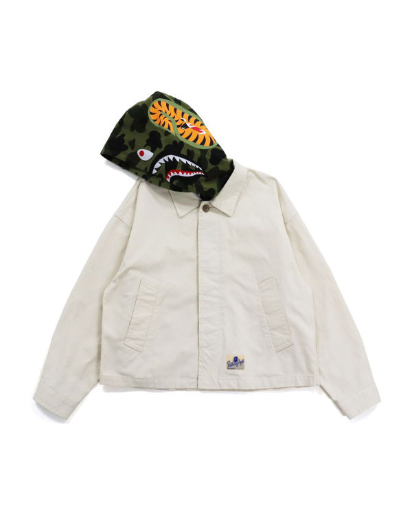 Chaquetas Bape 1st Camo Shark Hood Anchos Mujer Blancos | 261435-RLC