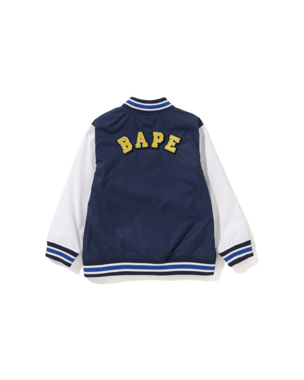 Chaquetas Bape Ape Head B Patch Varsity Niños Azul Marino Azules | 734902-WPZ