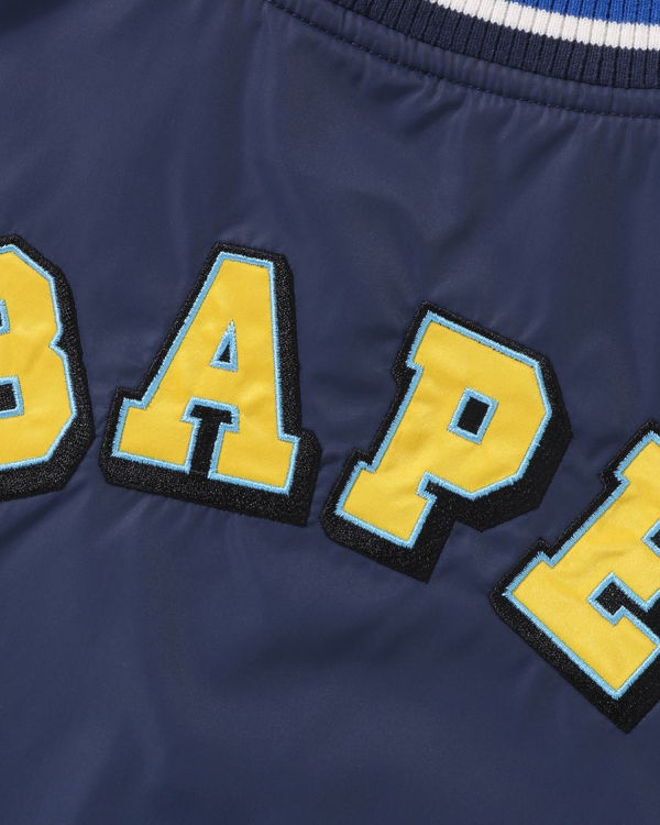 Chaquetas Bape Ape Head B Patch Varsity Niños Azul Marino Azules | 734902-WPZ