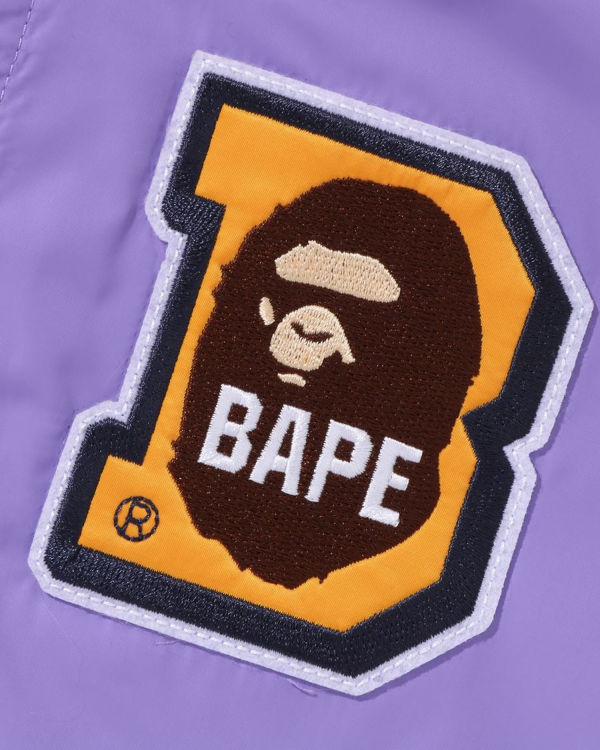 Chaquetas Bape Ape Head B Patch Varsity Niños Morados | 970516-HFU