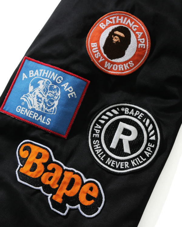 Chaquetas Bape Archive Patch Puffer Nylon Varsity Hombre Negros | 751802-MHN