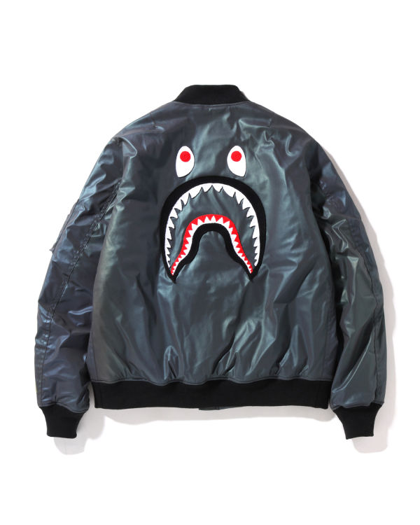 Chaquetas Bape Aurora Shark Loose Fit MA-1 Hombre Negros | 140357-QPY