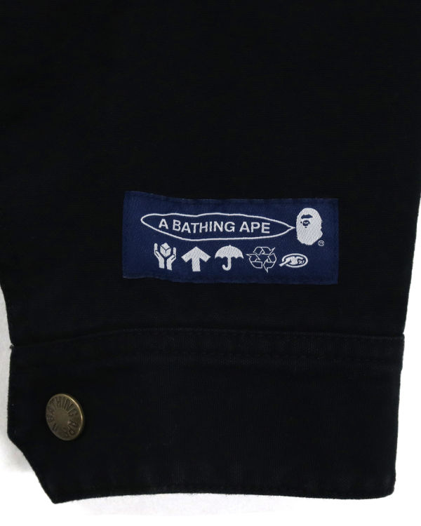 Chaquetas Bape Badge Motif Zip Blouson Hombre Negros | 946210-TXJ