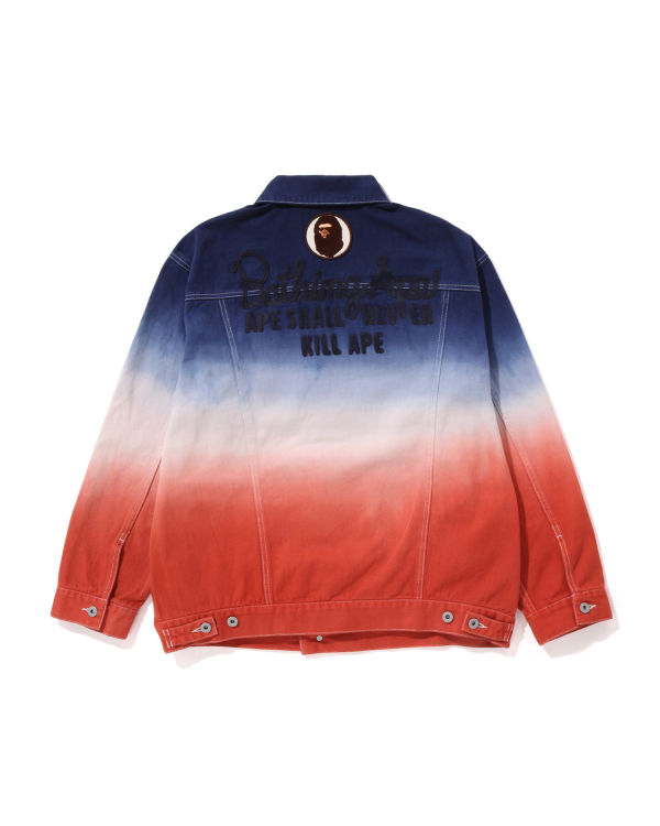 Chaquetas Bape Graduation Champion Loose Fit Denim Hombre Azul Marino Blancos Rojos | 538074-XNV