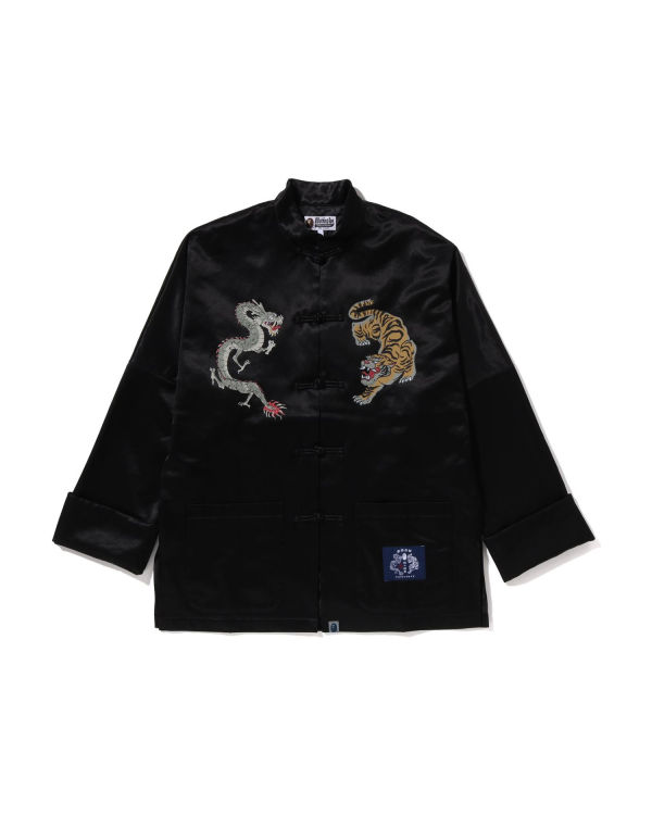 Chaquetas Bape Japanese Motif Loose FIt China Hombre Negros | 621034-FNJ