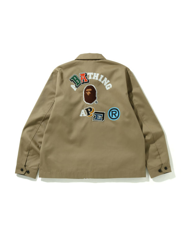 Chaquetas Bape Multi Fonts Relaxed Fit Zip Hombre Beige | 108736-TDU