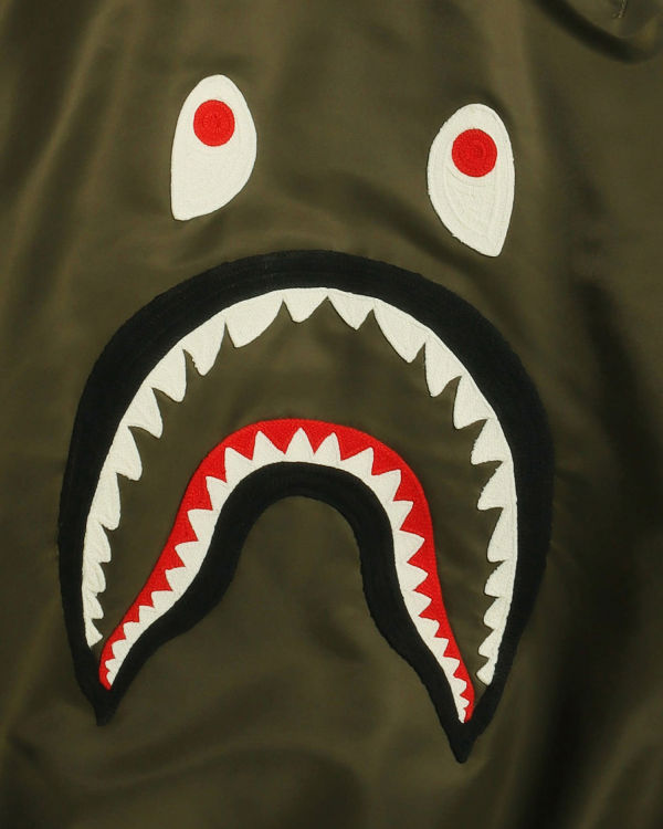 Chaquetas Bape Shark Loose Fit Ma-1 M Bomber Hombre Verdes | 864731-XTC