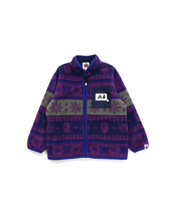 Chaquetas Bape Snow Pattern Stand Collar Niños Morados | 549283-OHM