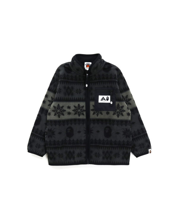 Chaquetas Bape Snow Pattern Stand Collar Niños Negros | 706128-VET