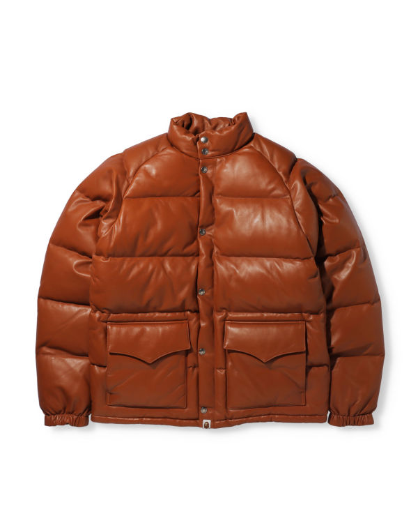 Chaquetas De Plumas Bape Cuero Classic Hombre Marrom | 582014-UMD