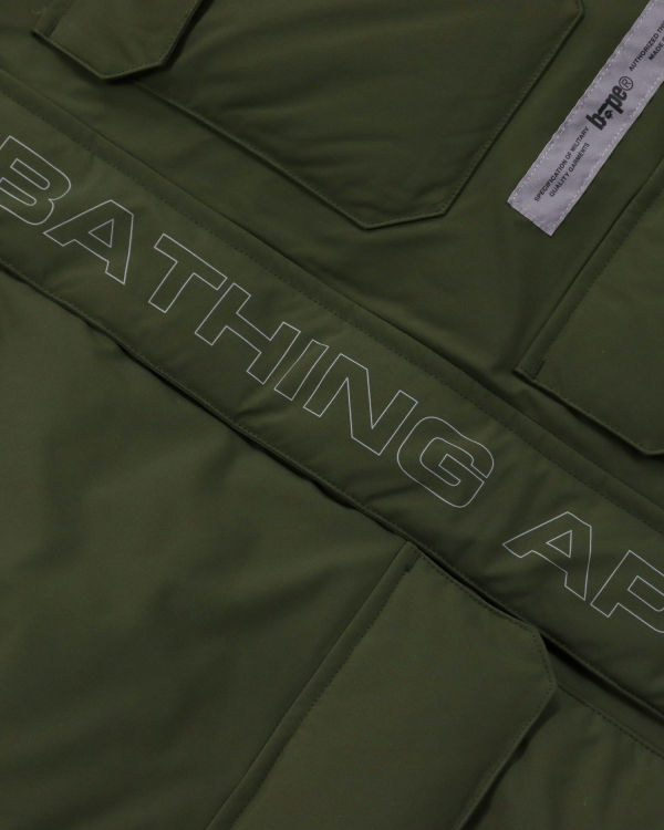 Chaquetas De Plumas Bape Loose Fit Long Hombre Verdes | 795260-ZTQ