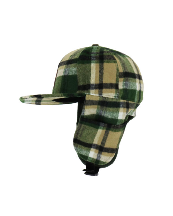 Gorras Bape Check Earmuffs Hombre Verdes | 640129-PMO