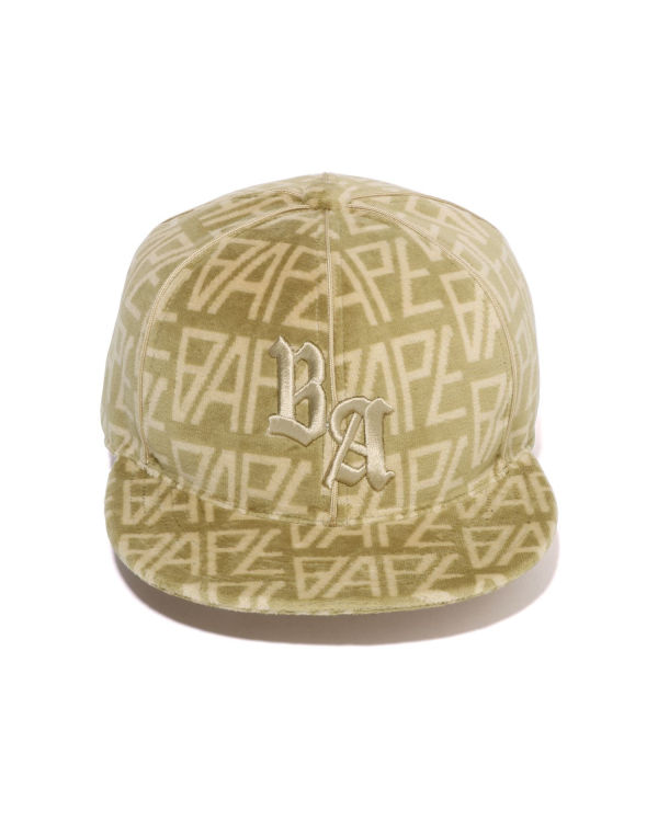 Gorras Bape Logo Monogram Velour Hombre Beige | 613784-LBN