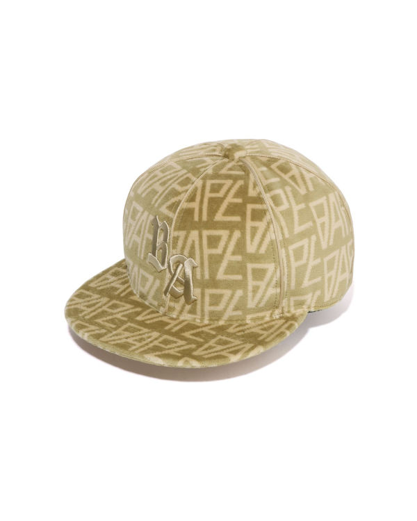 Gorras Bape Logo Monogram Velour Hombre Beige | 613784-LBN