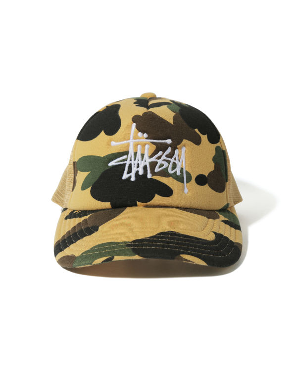 Gorras Bape X Stussy Trucker Hombre Amarillos | 915873-RTO