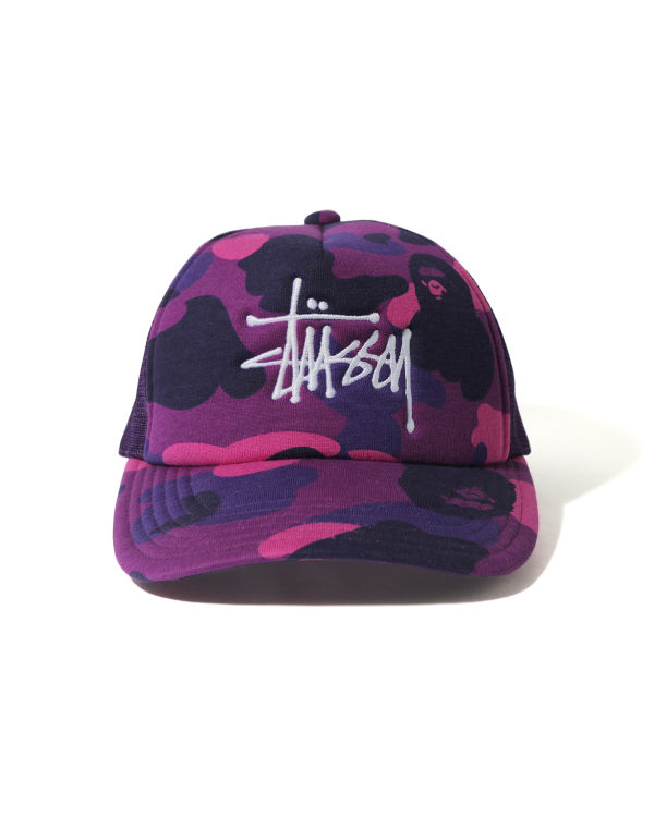 Gorras Bape X Stussy Trucker Hombre Morados | 768341-WAZ