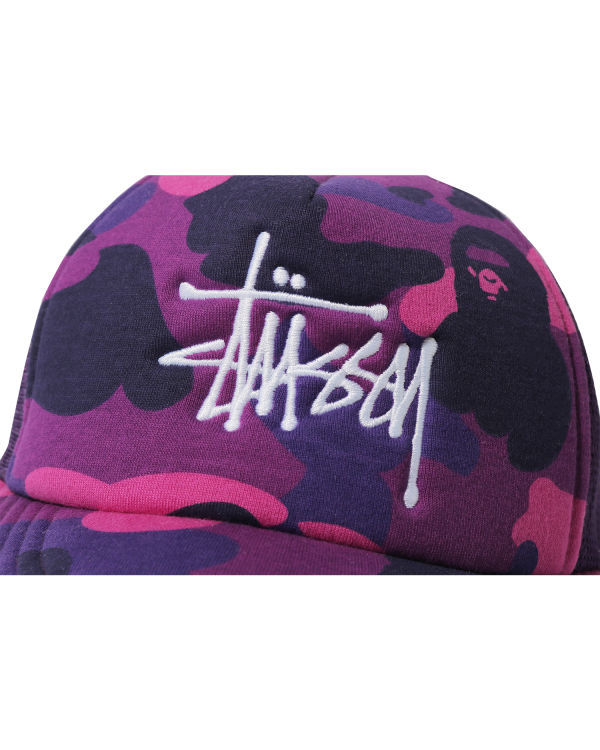 Gorras Bape X Stussy Trucker Hombre Morados | 768341-WAZ