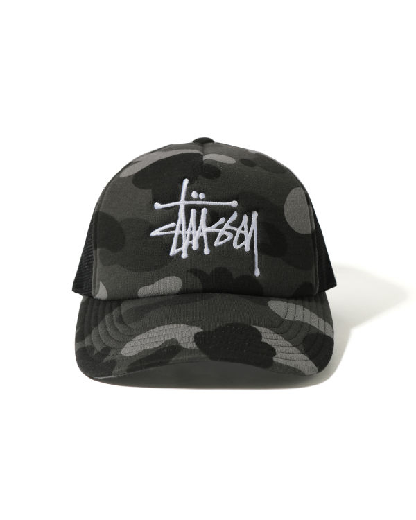 Gorras Bape X Stussy Trucker Hombre Negros | 834065-DMN