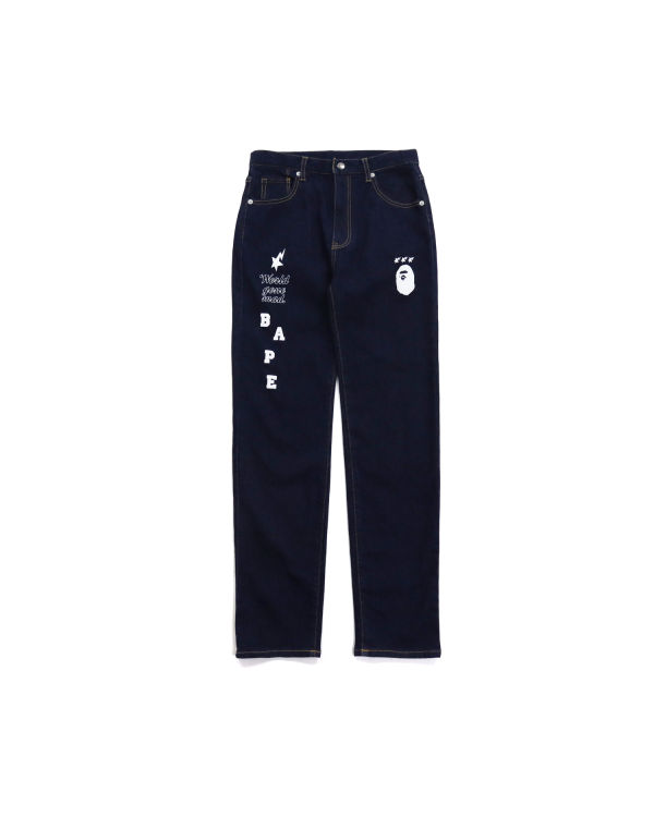 Jeans Bape Multi Print Niños Azul Marino Azules | 260349-WZL