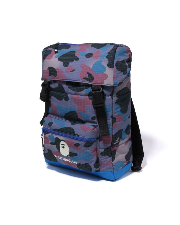 Mochilas Bape Grid Camo Glow In The Dark Padding Niños Morados | 692401-MOH