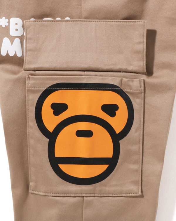 Pantalones Bape Milo Side Pocket Face Niños Beige | 027658-IUC