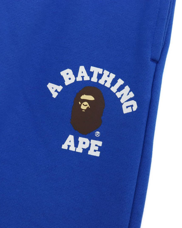 Pantalones Deportivos Bape College Print Quilting Niños Azules | 362149-QUN