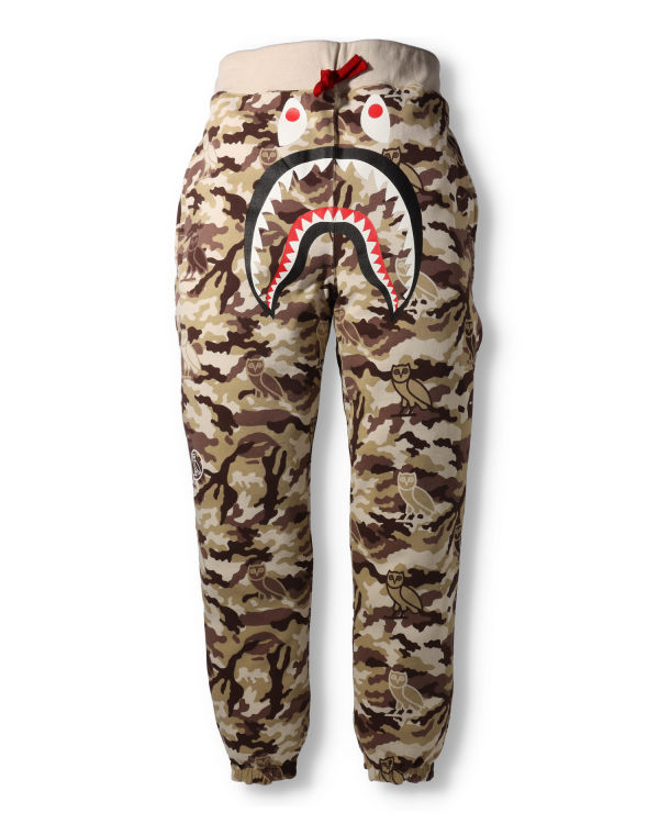 Pantalones Deportivos Bape X OVO Woodland Camo Shark Reversible Hombre Rojos Claro | 106839-PWL