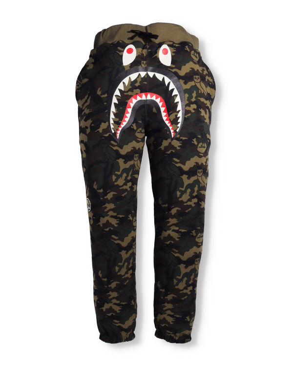 Pantalones Deportivos Bape X OVO Woodland Camo Shark Reversible Hombre Negros | 950813-FVJ