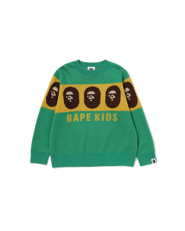 Prendas De Punto Bape Ape Head Niños Verdes Claro | 901762-GFR