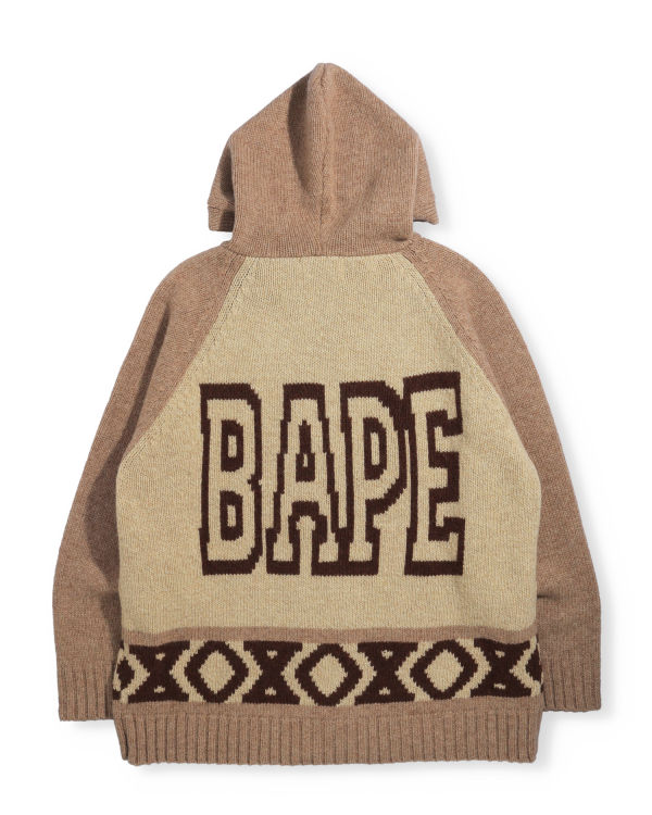 Prendas De Punto Bape Ape Head Zip Hombre Marrom | 369425-MYI