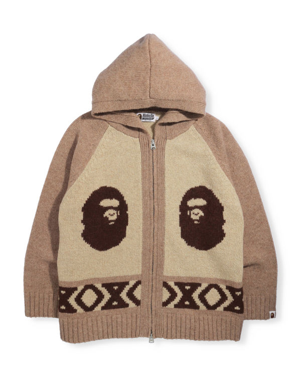 Prendas De Punto Bape Ape Head Zip Hombre Marrom | 369425-MYI