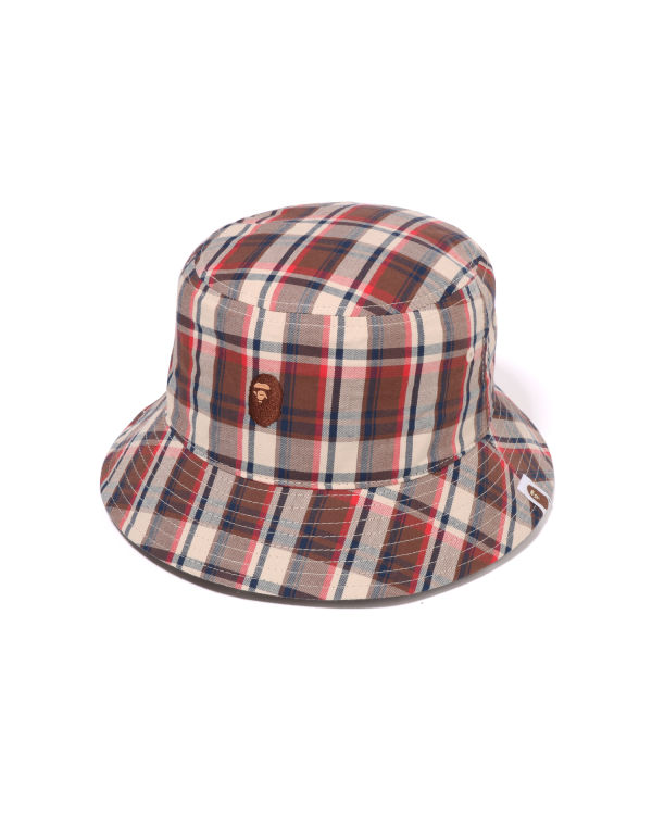 Sombreros Bape Mini Check Bucket Hombre Rojos Claro | 832164-HVQ