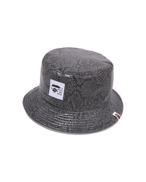 Sombreros Bape Snake Reversible Bucket Hombre Grises | 038625-NTS