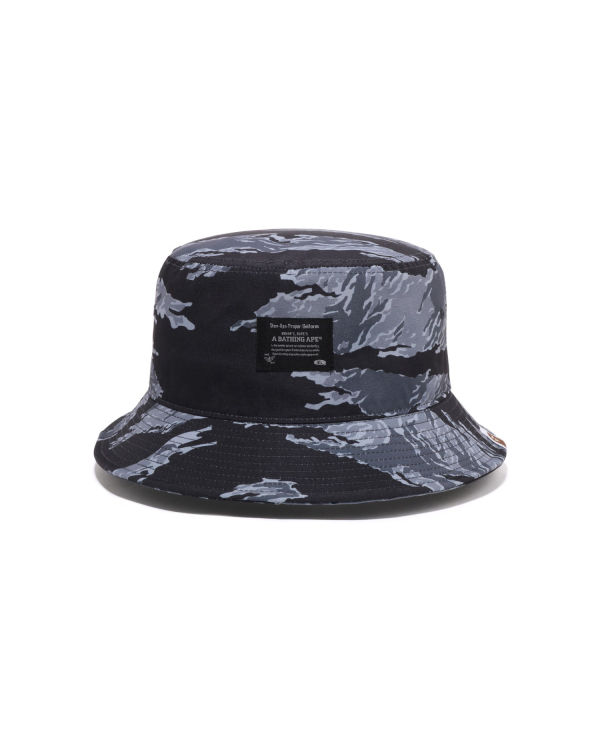 Sombreros Bape Tiger Camo Bucket Hombre Negros | 638741-MRT