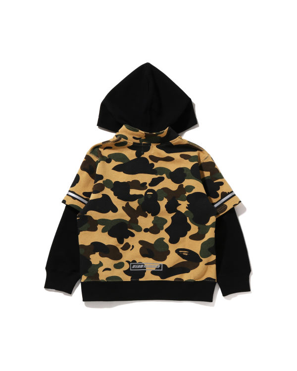 Sudadera Con Capucha Bape 1st Camo Carreras Layered Pullover Niños Amarillos | 370152-DGK