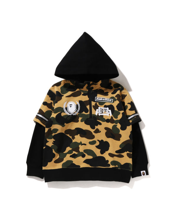 Sudadera Con Capucha Bape 1st Camo Carreras Layered Pullover Niños Amarillos | 370152-DGK