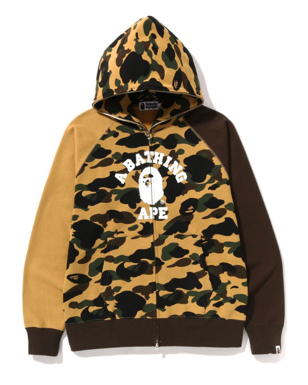 Sudadera Con Capucha Bape 1st Camo Crazy College Full Zip Hombre Amarillos | 187093-BIE