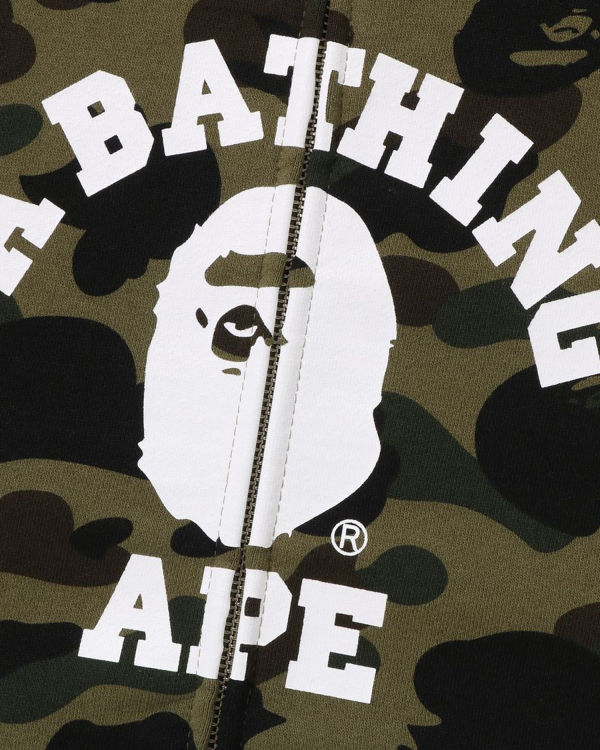 Sudadera Con Capucha Bape 1st Camo Crazy College Full Zip Hombre Verdes | 509714-QZS