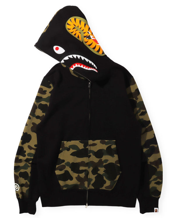 Sudadera Con Capucha Bape 1st Camo Shark Full Zip Hombre Negros | 184706-YBI